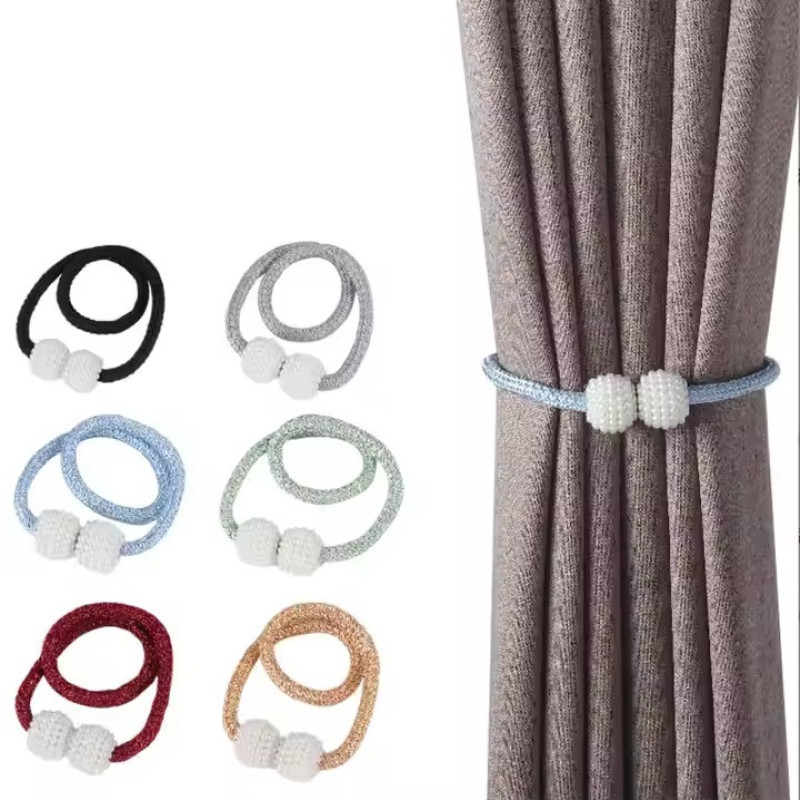 Pearl Magnetic Curtain Clips with Hanging Ball Bucikle=10 PCS