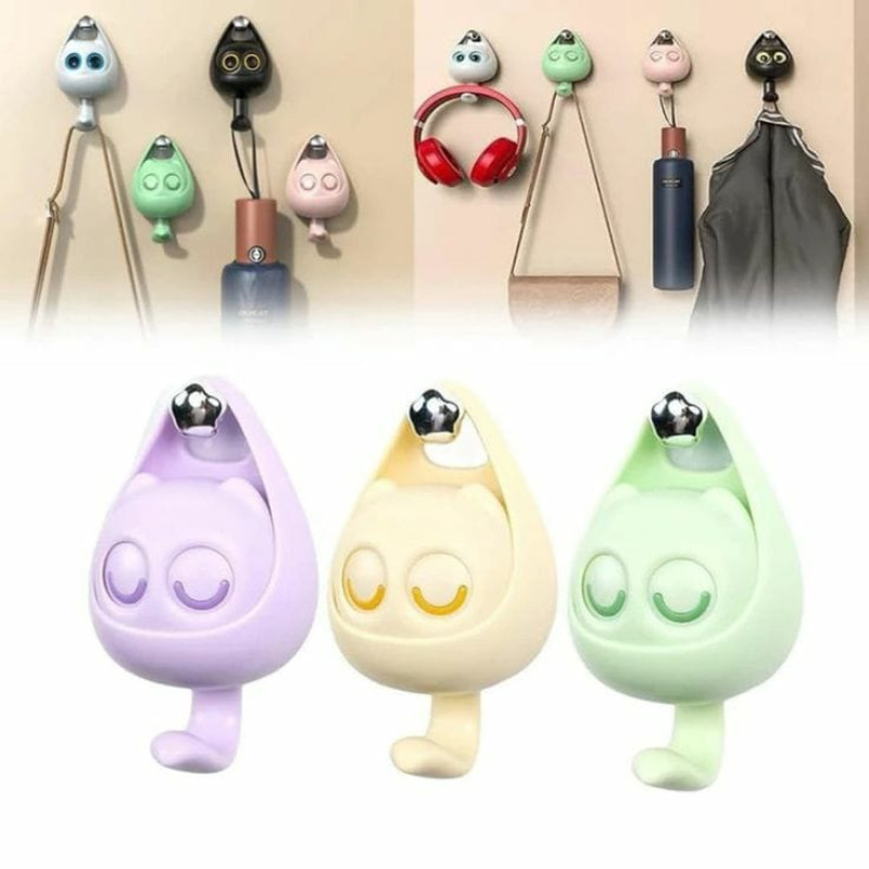 Wink Cat Hooks for Wall Hanging Decorations-4 PCS